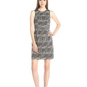 Shoshanna Glenda Abstract Jacquard Metallic Sheath Dress Black Gold Size 4